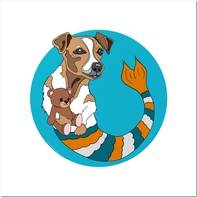 Jessie the Jack Russell Mermutt Wall Art by abrushwithhumor